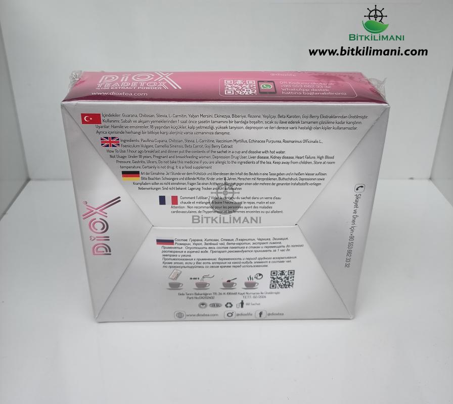 Diox Tea Detoks Çayı 1 Aylık Kullanım 60’lı Paket (Orjinal Karekodlu Ürün)